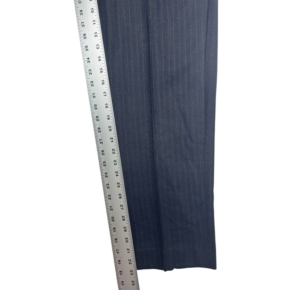 NEW vtg Y2K Banana Republic‎ 31x32 Charcoal Herringbone Stripe Pants Trousers